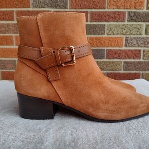 Women's sz 7.5 Talbots Light Brown Suede Boots - NWOB